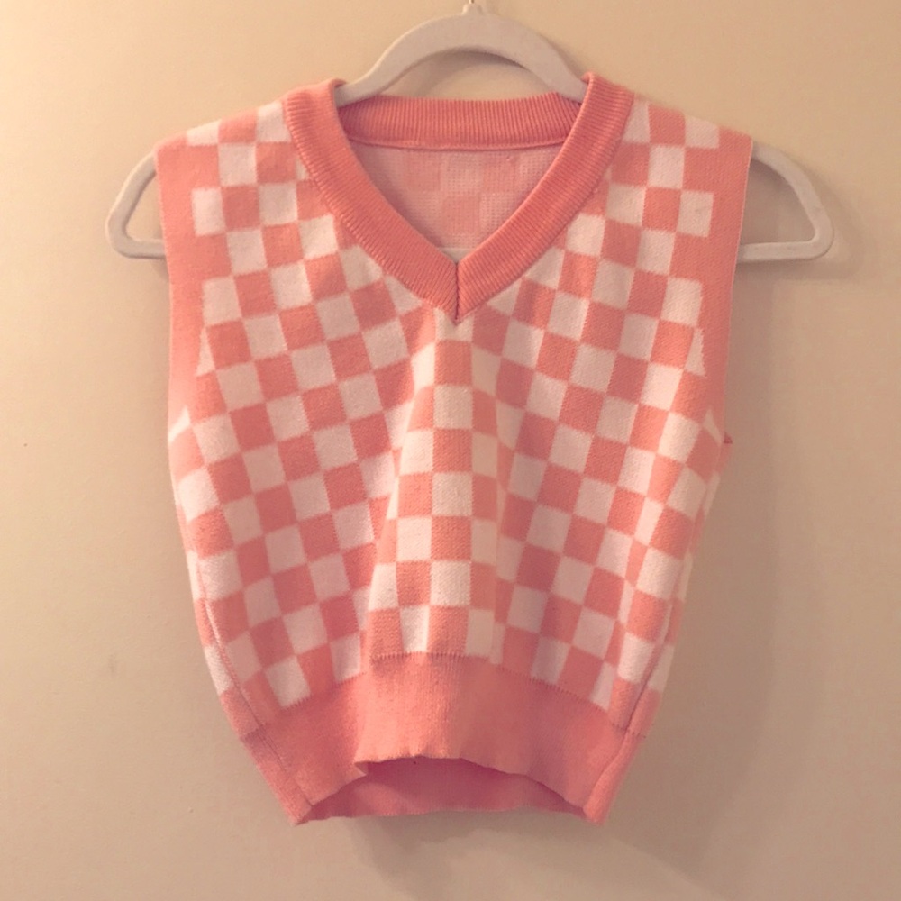 Cute Checkered Sweater Vest
